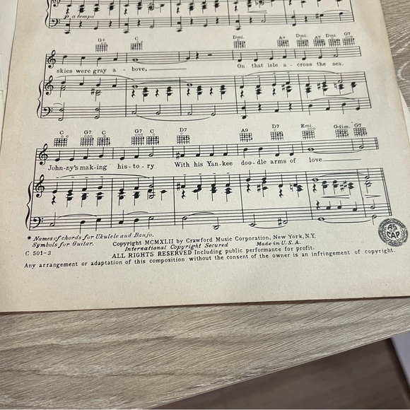 Vintage 1942 Johnny Doughboy Sheet Music Kate Smith WWII - Picture 7 of 8